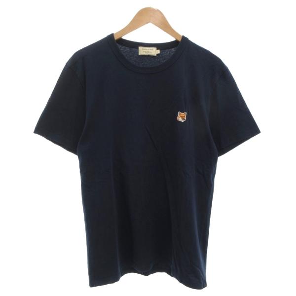 メゾンキツネ MAISON KITSUNE Tシャツ 半袖 L 紺 ネイビー ワッペン