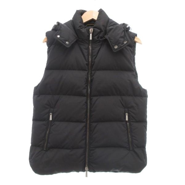 【中古】ムーレー MOORER FIRE-WK ダウンベスト フード 2way ジップアップ 50 黒 ブラック 50 /UO メンズ ムーレー MOORER FIRE-WK ダウンベスト フード 2way ジップアップ 50