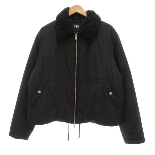 ZARA（ザラ） 中綿 ジャケット ブルゾン ボア襟 L ブラック /UO メンズ