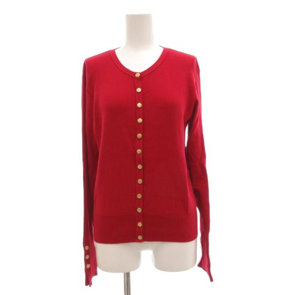 希少　アニエスベー　カーディガン プレッション 2 赤　agnes b 白タグ agnes b.（アニエスベー） カーディガン プレッション ニット ロゴ