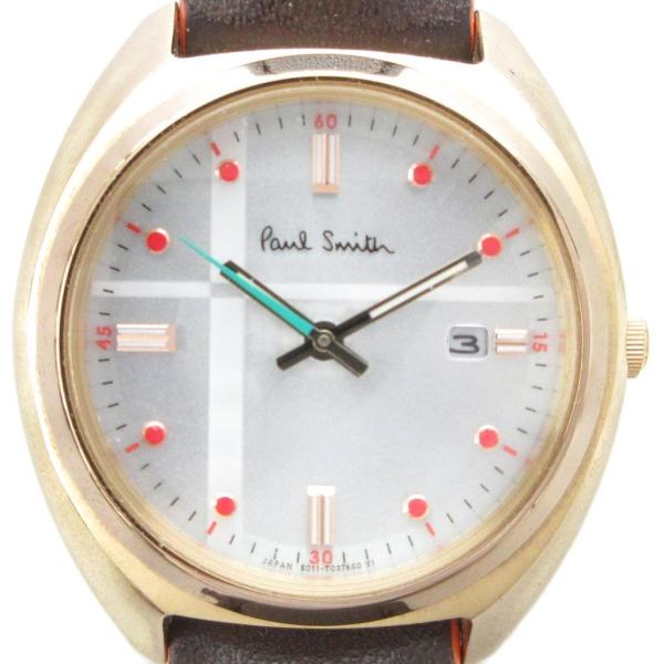 ポールスミス Paul Smith アナログ時計 ホワイト/ブラウン タグ付き Paul Smith（ポール・スミス） 腕時計 E011-T025218 アナログウォッチ