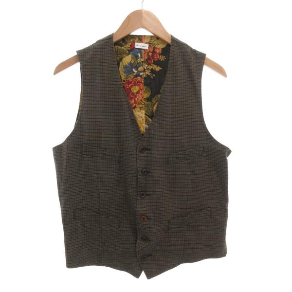 【未使用に近い】　ポールスミス　ベスト　ジレ　花柄　ネイビー　現行タグ　XL Paul Smith】ポールスミス ジレ スーツ ベスト 裏地 総柄 M 花柄 Paul