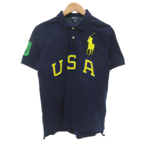 ポロ バイ ラルフローレン Polo by Ralph Lauren ポロシャツ 半袖 L(14-16) 鹿の子 ビックポニー刺繍 USA 紺 ネイビー /GV キッズ【ブランド】ポロ バイ ラルフローレン Polo by Ralph La...