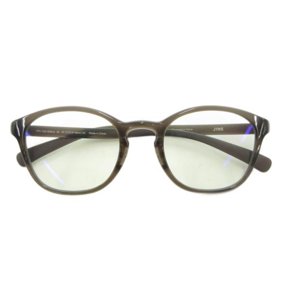 JINS 美品 SCREEN FOR SLEEP メガネ めがね 49.1□21-145.5○41 ウェリントン ダークブラウン FPC-24S-0088-85 /AE メンズ レディース【表記サイズ】49.1□21-145.5○41【実寸...