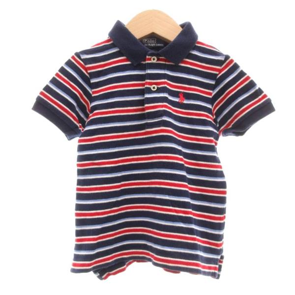 ポロ バイ ラルフローレン Polo by Ralph Lauren ポロシャツ 半袖 ポニー刺繍 マルチボーダー 90 ネイビー系 /UO キッズ【ブランド】ポロ バイ ラルフローレン Polo by Ralph Lauren【表記サイズ...