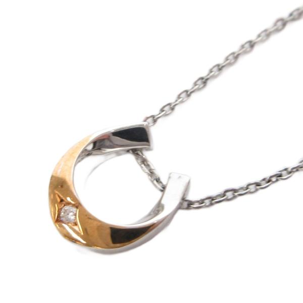 スタージュエリー STAR JEWELRY DIAMOND HORSESHOE NECKLACE ネックレス ペンダント ダイヤ 0.01 コンビ シルバー925 K10 ゴールド /FF レ