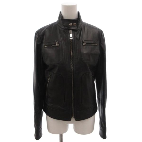 美品□DOLCE&GABBANA ドルチェ＆ガッバーナ 黒タグ 裏地ペイズリー柄 ラムレザー ライダースジャケット ブラック 44 イタリア製 正規品 メンズ DOLCE&GABBANA（ドルチェ & ガッバーナ） ドルガバ レザージャケット
