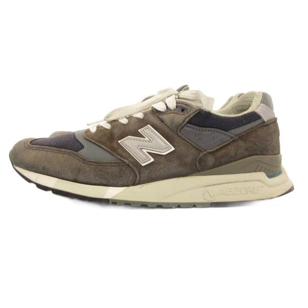 ニューバランス NEW BALANCE U998NV ローカットスニーカー シューズ スエード 28cm 紺 ネイビー グレー /JS メンズ