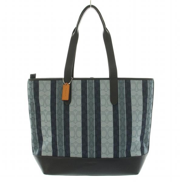 COACH コーチ トートバッグ シグネチャー ストライプ レザー
