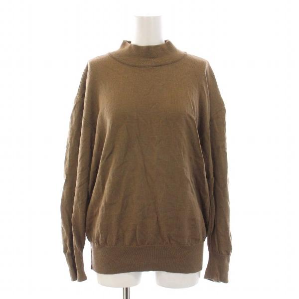 レリアン Leilian セーター ニット ウール シルク混 長袖 13+ 茶  