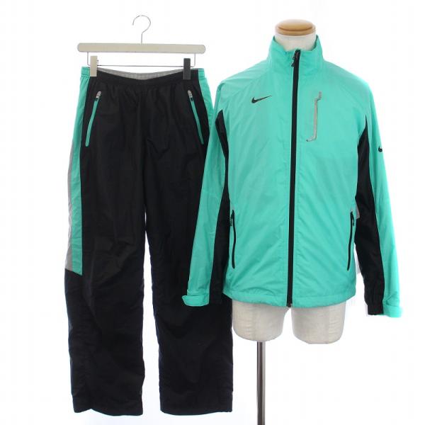 NIKEナイキトラックジャケットジップアップブルゾンジャージ黒ブラック緑グリーン NIKE ナイキ セットアップ ジャージ 上下 トラックジャケット