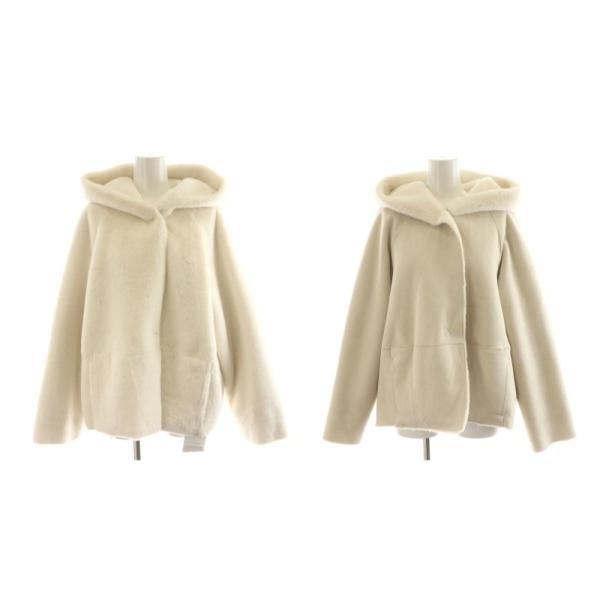 未使用 エムズグレイシー フェイクファー ショートダウンコート ホワイト 38 未使用 エムズグレイシー フェイクファー ショートダウンコート