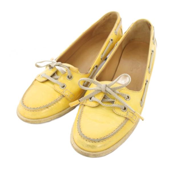 HERMES ローファー Hロゴ エナメル スクエアトゥ パンプス 36 1/2 HERMES（エルメス） パンプス エナメル ラウンドトゥ レースアップ 36