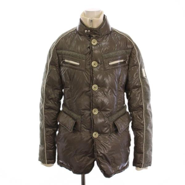 【中古】モンテコーレ MONTECORE ダウンジャケット ジップアップ アウター 46 カーキ 051X217 /YM メンズ モンテコーレ MONTECORE ダウンジャケット ジップアップ アウター 46