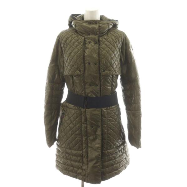 【中古】モンクレール MONCLER CARSON ダウンコート ロング丈 フード キルティング ナイロン アウター 2 カーキ MONCLER（モンクレール） MONCLER CARSON ダウンコート ロング丈