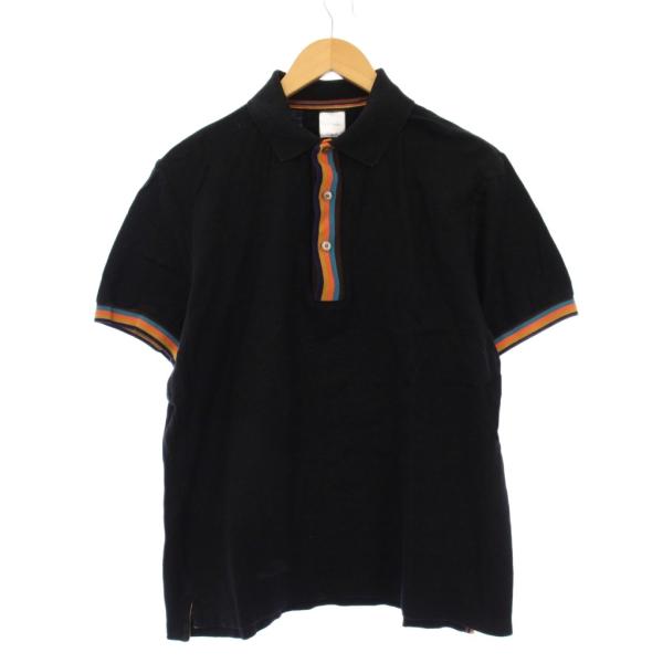 ポールスミス 半袖ポロシャツ Paul Smith（ポール・スミス） ポロシャツ 半袖 ライン XL 黒 PF-YC