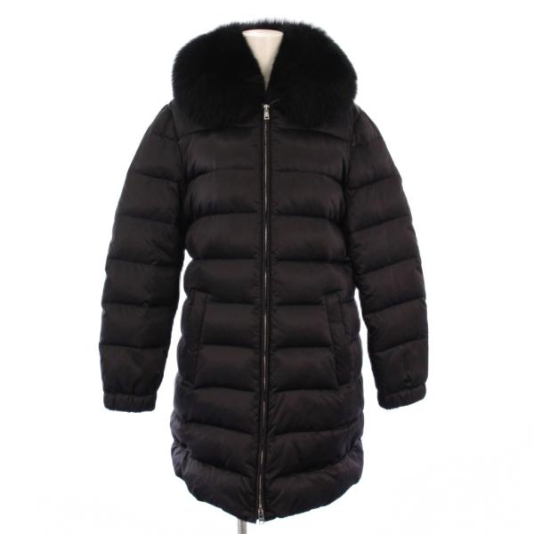 PRADA ダウンコート サイズ42 ブラック 中古・古着通販】PRADA (プラダ) ファー付ダウンジャケット ブラック