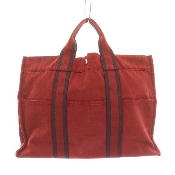 HERMES エルメス エールライン キャンバス バック　ワイン レッド HERMES（エルメス） エールラインMM トートバッグ キャンバス 赤