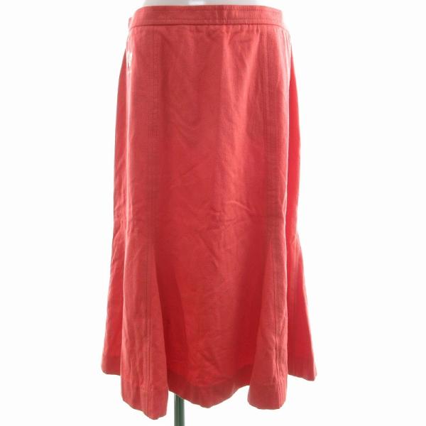 LEONARD レオナール マーメイドスカート フレア ロゴ 花 刺繍 ロング丈