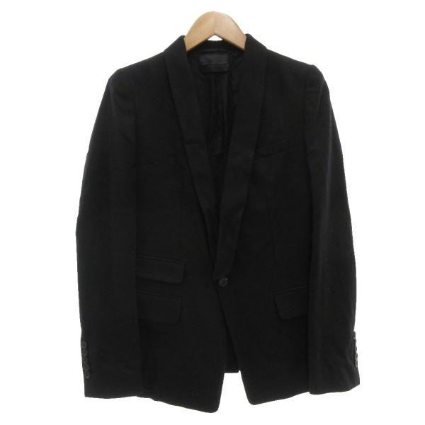 高級◎ディーゼル ブラックゴールド 羊革 テーラードジャケット カシミヤ M 黒 DIESEL BLACK GOLD ディーゼルブラックゴールド ジャケット ショール