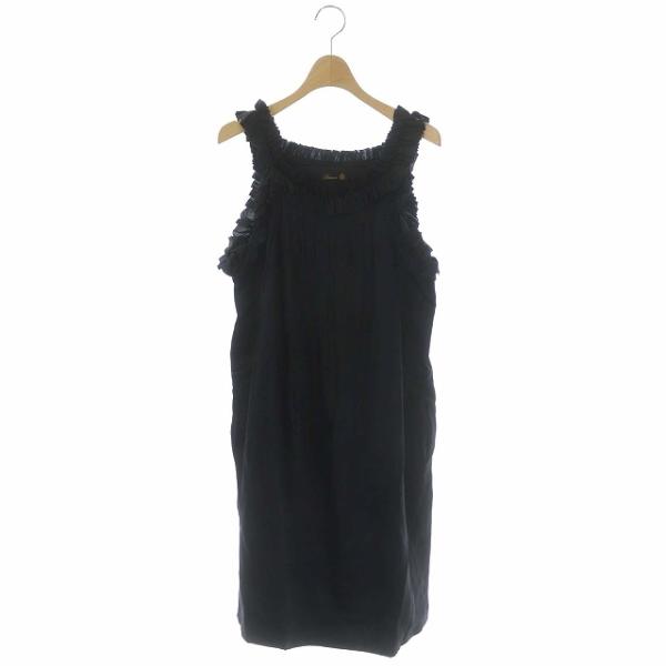 ドゥロワー 総柄シルクサテンワンピース ノースリーブ ロング フレア