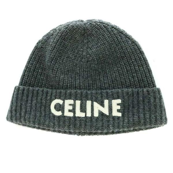 珍しい - 【新品】CELINE セリーヌ ロゴ ニットキャップ ウール - 激安
