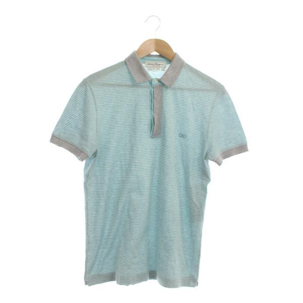 サルヴァトーレフェラガモ Salvatore Ferragamo ガンチーニ ボーダー 半袖ポロシャツ S ミント グレー My Os メンズ 170 ブランド古着販売のベクトル 通販 Yahoo ショッピング