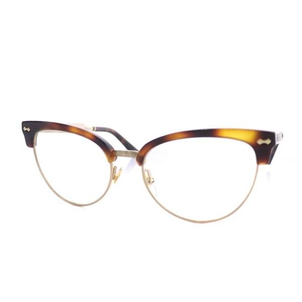 グッチ GUCCI 眼鏡 メガネ 度入り キャットアイ 茶 ブラウン GG4284