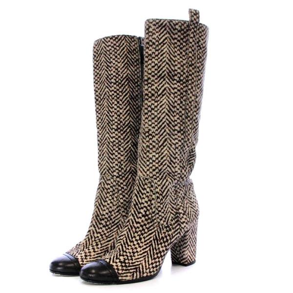 ロングブーツ CHANEL シャネル 37.5 24.5-