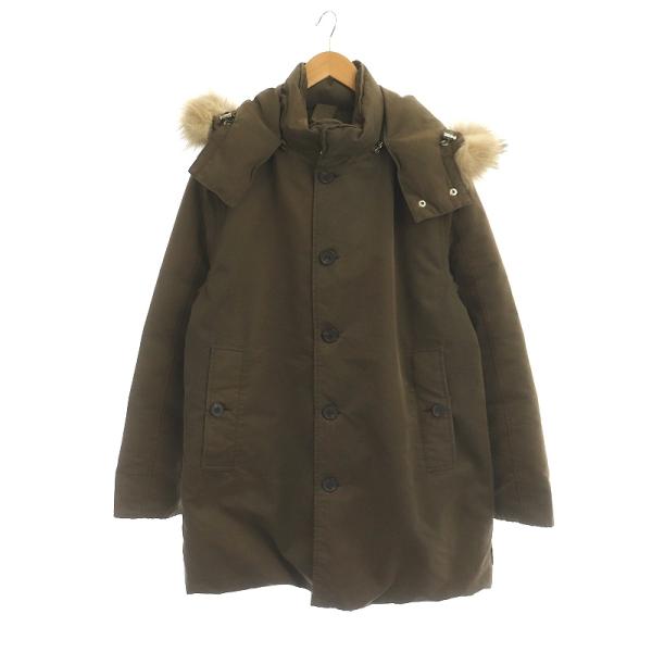 モンクレール MONCLER 茶タグ ファー付ダウンコート アウター ミドル丈 