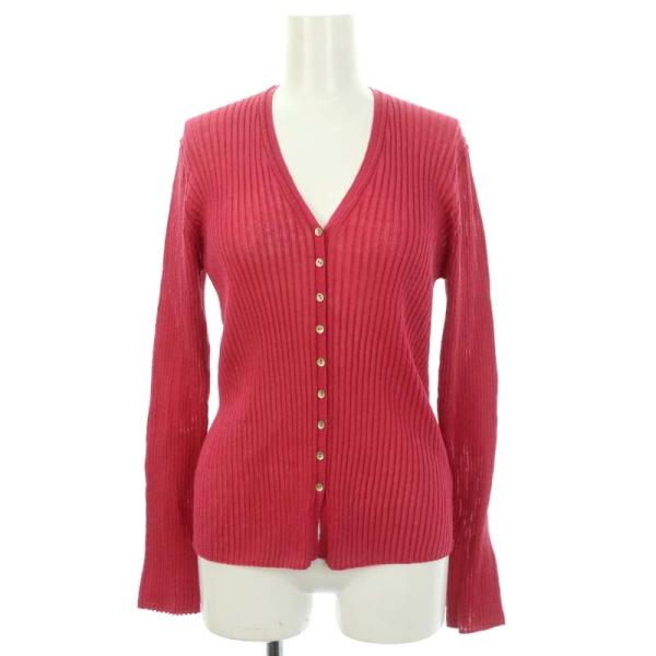 ルーニィ LOUNIE シアーリブニットカーディガン 長袖 Vネック 薄手 F  