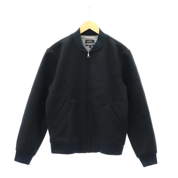 アーペーセー A.P.C. ウール ジップ ブルゾン ジャケット S 紺 