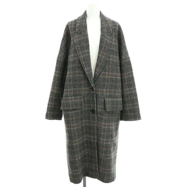 ザラ ZARA グレンチェックチェスターコート アウター ロング 総裏地 