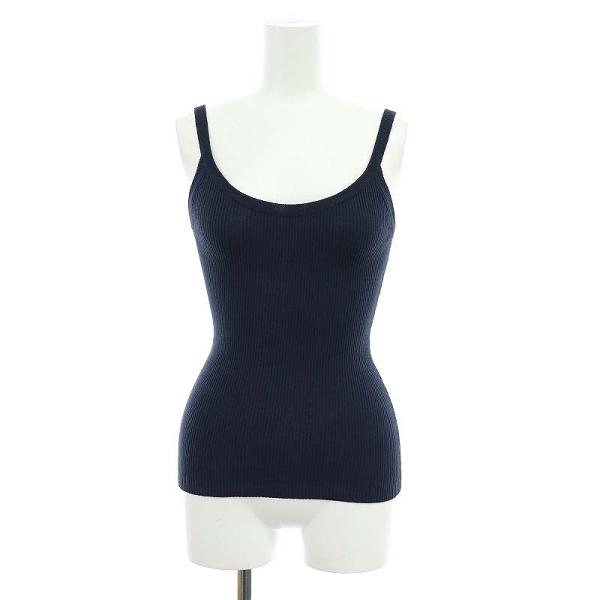 クリスチャンディオール Christian Dior リブキャミソール US4 S 紺  