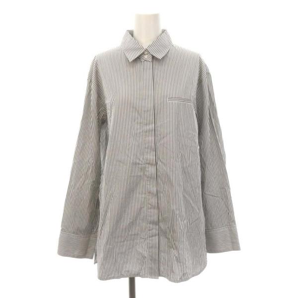 エブール ebure ローガンコットンストライプシャツブラウス 長袖