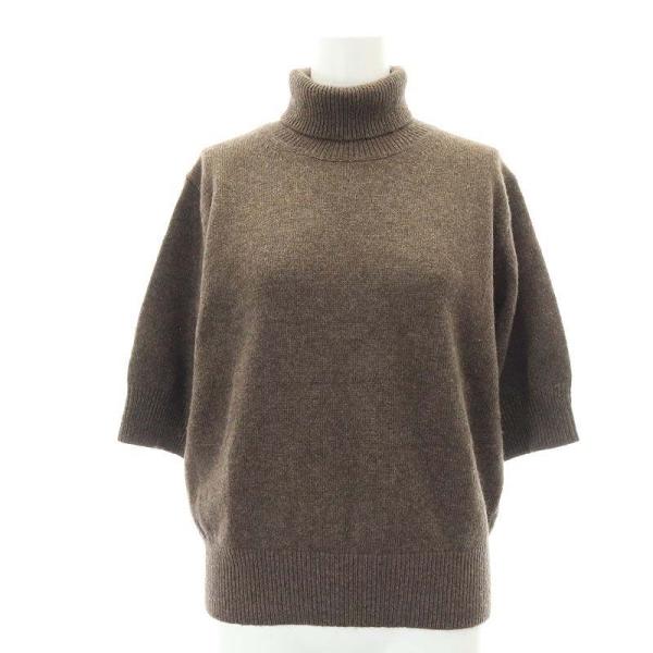 美品 定価3万 ロエフ 上質 ヤク タートルネック ニット 半袖 ブラウン 美品 定価3万 ロエフ 上質 ヤク タートルネック ニット 半袖