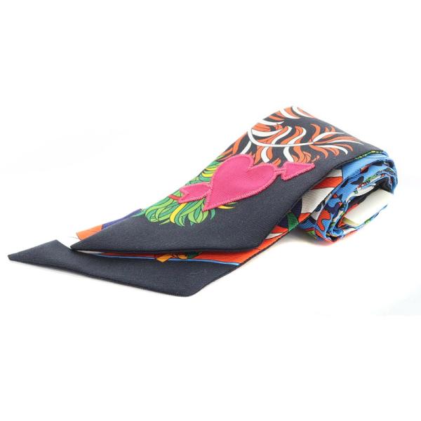 HERMES（エルメス） 未使用品 ツイリー 杖傘と決闘 スカーフ 総柄 絹