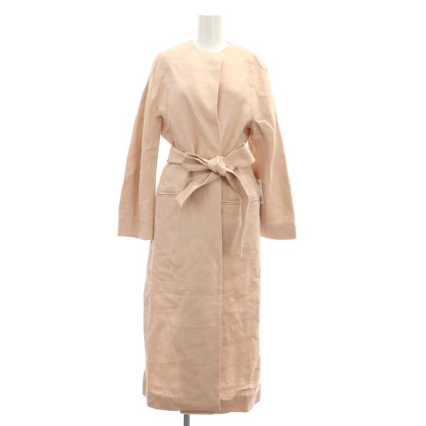 未使用品 イエナ IENA 20SS LINEN ノーカラーロングコート リネン 