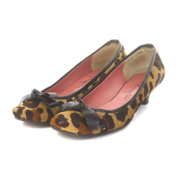 GINZA Kanematsu 銀座かねまつ パンプス ローヒール レオパード