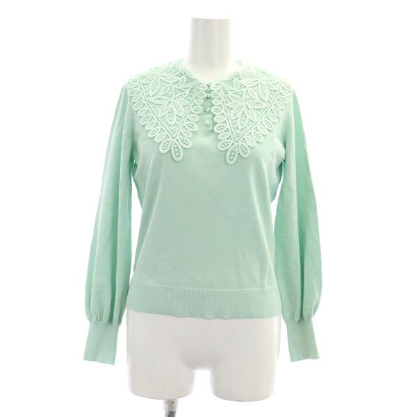 ANAYI - アナイ 22SS ビッグレースカラーパフスリーブプルオーバー ニット カットソー アナイ ANAYI 22SS ビッグレースカラーパフスリーブプルオーバー