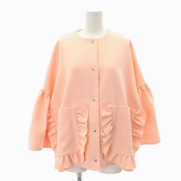 ヨリ yori 22SS ポケットフリルジャケット ノーカラー 薄手 フレア