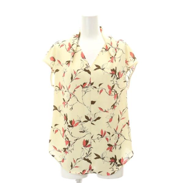 セオリー Theory 22SS Fluid Flower SS Drape NK Top ブラウス プル 