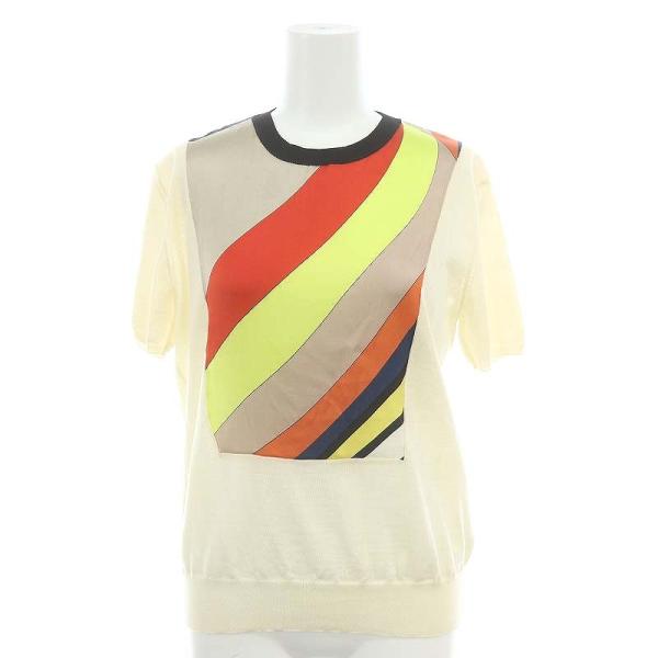エミリオプッチ　EMILIO PUCCI　シルク袖ボートネックコットンカットソー エミリオプッチEMILIO PUCCIシルク袖ボートネックコットンカットソー