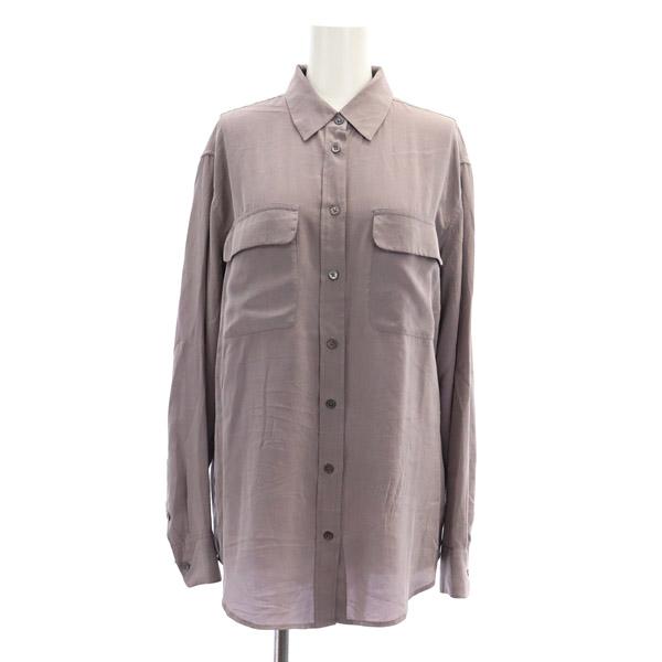未使用 エキプモン シルクシャツ XS フラップポケット エキプモン EQUIPMENT シルク長袖シャツ ブラウス フラップ