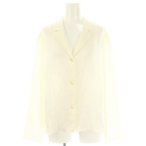 Theory セオリー 絹100％ 長袖ブラウス 襟付き アイボリー 新品未使用 vectorpremium_170-402411080375