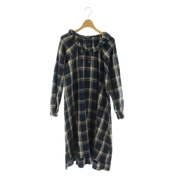 ピンクハウス半袖チェック柄ピコフリルロングワンピース×※レース編みロングベスト※ ピンクハウス半袖チェック柄ピコフリルロングワンピース×※レース