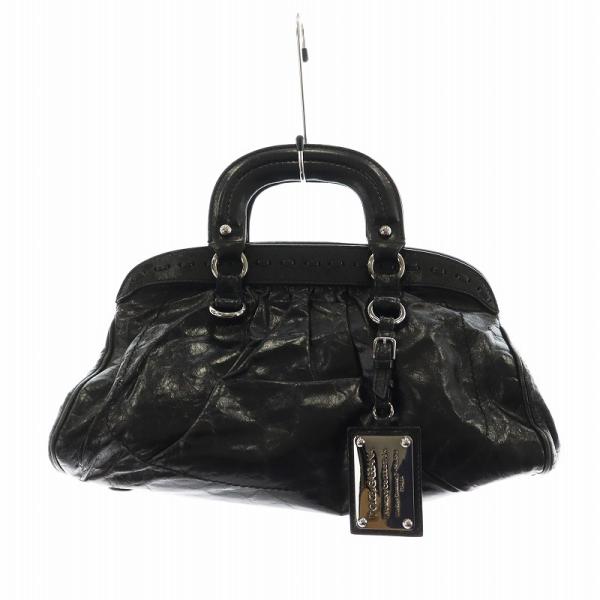 DOLCE&GABBANA ドルガバ 総柄 パテントレザー ハンドバッグ 黒 DOLCE&GABBANA（ドルチェ & ガッバーナ） ドルガバ DOLCE&GABBANA Miss