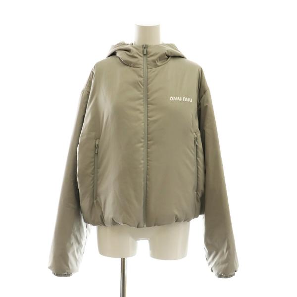 MIUMIU 24AW チェックブルゾンジャケット グレー トレンドのチェック《Miu Miu》ギンガムチェックジャケット