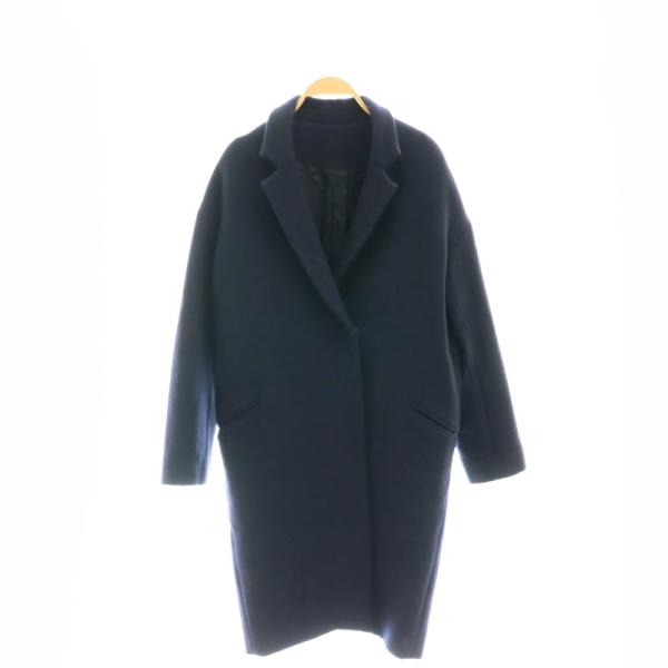 美品✨ドゥーズイエムクラス　メルトンウール　ダブルクロスコート　ネイビー DEUXIEME CLASSE - 20 ドゥーズィエムクラス ウール メルトンPコート