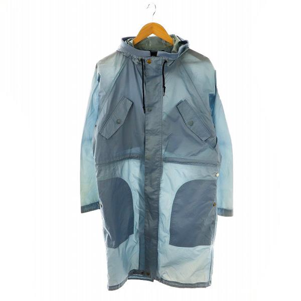 エルカ elka レインコート ロング ジップアップ S ライトブルー /DO ■OS メンズ【表記サイズ】S【実寸サイズ】身幅：56cm　着丈：105cm　ゆき丈：85.5cm　　【色】ライトブルー【状態】全体に黄ばみと複数のシミ汚れとケ...